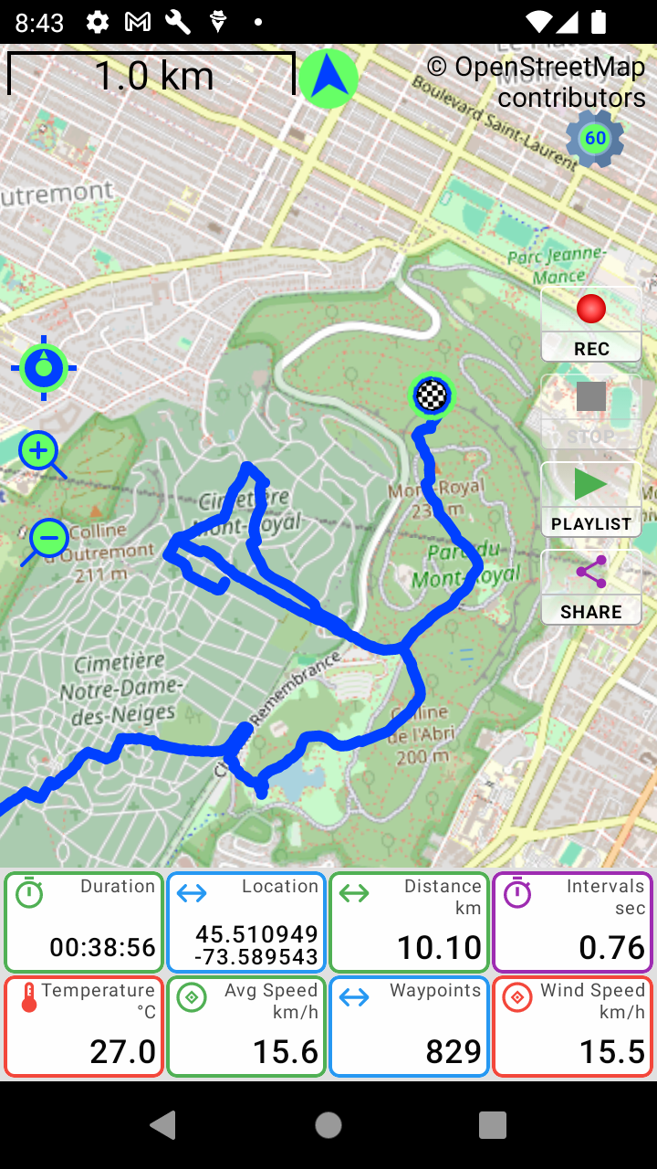 PathXplorer live tracking screen with map and dashboard tiles
